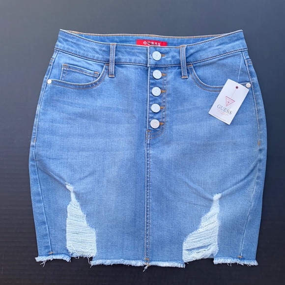 New GUESS Women's Denim Skirt SZ S - Picture 1 of 4